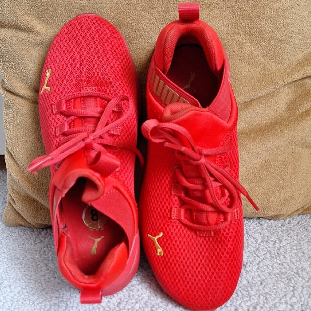 Puma Red Knit Mesh Sneakers Lightweight